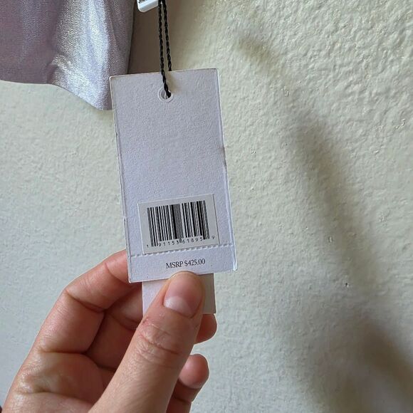 NWT Jason Wu Luminous Lavender Shimmery Tie Front Crop Top Small - Picture 5 of 8